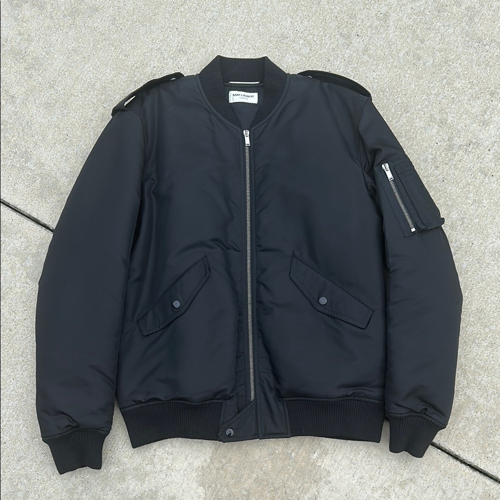 💯 SAINT LAURENT Black Bomber Jacket